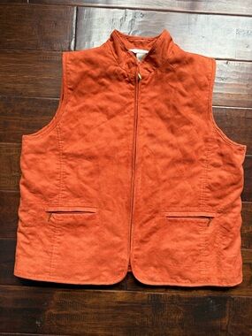 Y2K Rust Faux Suede Zip Vest | Minimalist Layering Piece